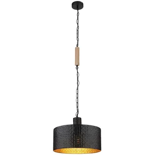 GLOBO Pendelleuchte rielly Metall, mit Stanzmuster Schwarz, Gold, ø 35cm