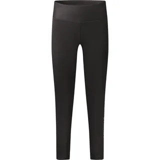 Stylische lange Sporthose für Damen mit Strass und hohem Bund - Schwarz