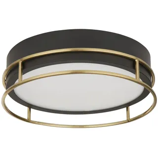 Zeitgenössische Deckenleuchte Fenice Stahl Schwarz Glas 2 Lichter E14 30Cm - Schwarz, Gold