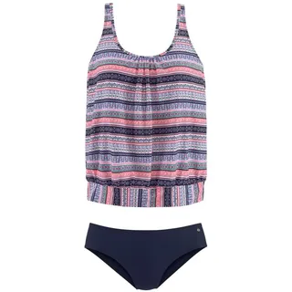 S.Oliver Oversize-Tankini Damen blau-rosa-bedruckt Gr.36