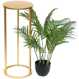 DanDiBo Blumenhocker Metall Gold Rund 60 cm , Goldfarben , 25x60x25 cm , Wohnzimmer, Wohnzimmertische, Blumenständer