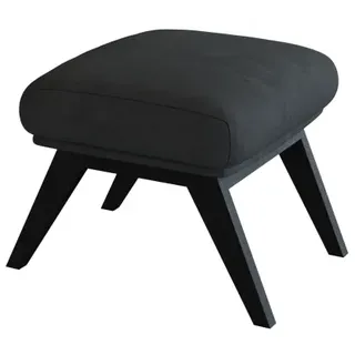 flexlux Polsterhocker »Adria« Fuß schwarz, Fußhocker für Ohrensessel grau