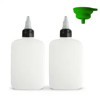 2 Stk Kleine Squeeze Flasche 120ml, Ölflasche Quetschflaschen für Gewürze Soßenflaschen, Ölspenderflasche, Saucenflasche, Ölspender für Camping Gewürze Küche Öl Essig Ketchup Flasche, mit Trichter
