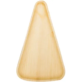 wisefood Palmblatt Pizzaeck, 25 Stk. Einweg Pizzabrett dreieckig 25 x 15 cm, Biologisch abbaubares Palmblattgeschirr - Einweg Palmblatt Teller ideal für Pizzastücke