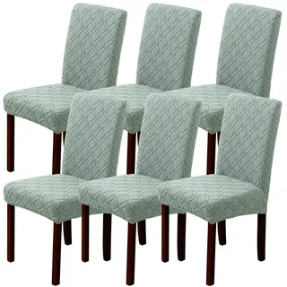 Stuhlhussen 6er Set, Stretch für Schwingstühle, abnehmbar, waschbar, Salbei Grün