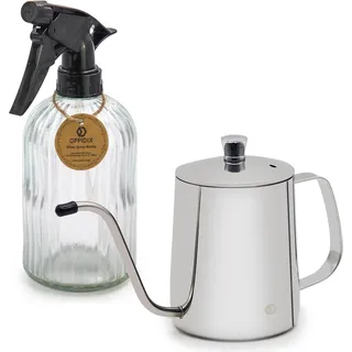 Sprühflasche Set von 2 - Pflanzenzerstäuber für drinnen und draußen - Silber