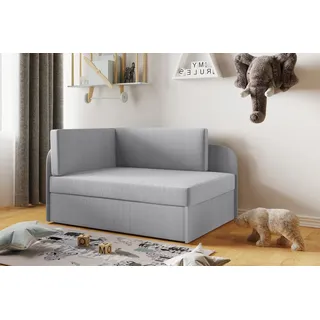 Kaiser Möbel Kinderbett Kindersofa mit schlaffinktion und bettkasten BETTY wachsendes Bett Links Grau - Grau