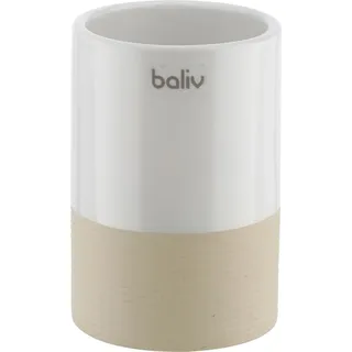 baliv Zahnputzbecher Keramik Sandstein Weiß