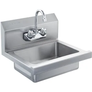 Vevor Kommerzielles Handwaschbecken mit Wasserhahn, Edelstahlwaschbecken,Kleines Handwaschbecken, Wandmontage Handwaschbecken, Waschbecken für Restaurant, Küche, Bar, Garage und Haus