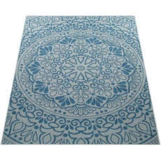 Bild von Teppich »Coco 205«, rechteckig, Flachgewebe, Paisley Muster, In- und Outdoor geeignet, blau