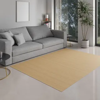 DE-COmmerce Bambusteppich Massive Pure, 50x80 cm, 17mm gehärtete Stege, massiver Teppich ohne Bordüre, Bambusmatte