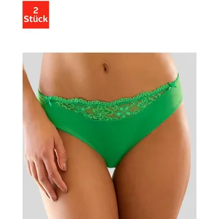 Nuance by Lascana Slip "mit Spitzeneinsatz vorne" Packung, als Dessous-Set kombinierbar, Dessous, 2xgrün