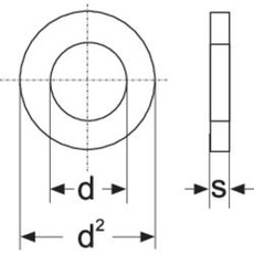 Bild von Unterlegscheiben 5.3mm 10mm Edelstahl A2 100 St. A5,3 D125-A2 194695