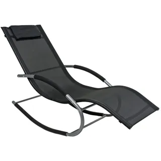 Garden Pleasure Naxos Schaukelliege 146 x 62 x 89 cm Schwarz/Silber