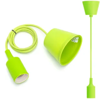 Aigostar E27 Lampenfassung,Pendelleuchte Hängelampe Esstisch Höhenverstellbar,Lampenaufhängung E27 mit 1m Kabel,Pendelleuchte mit Deckenhalterung,Kinderlampe,DIY Dekorative Beleuchtung,Grün