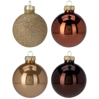 Well Home Weihnachtskugel-Set, 16 Stück, kaffeefarben, Ø3,5 cm, glänzend und matt