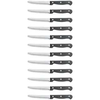 AURMOO Steakmesser 12-teiliges, Scharfes Steakmesserset mit Wellenschliff, Profi Steakmesser-Set, Scharfes Küchen-Steakbesteck, Messer-set aus Edelstahl