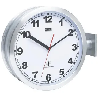 Eurotime ET-51764-47 Funk Wanduhr 40 cm Aluminium - Silber, Weiß