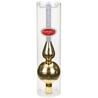 Christbaumspitze aus Glas - 1 Stück - Inkagold matt (Gold) 28 cm