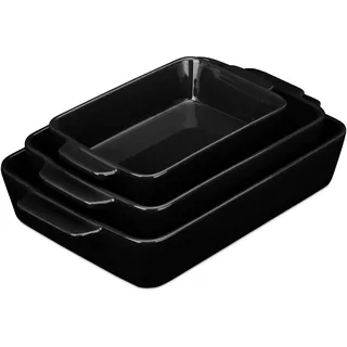 Relaxdays Auflaufform Set 33 x 20 x 6 cm Schwarz
