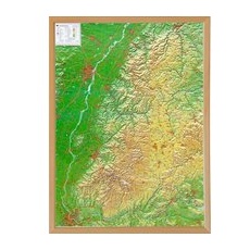 Georelief 3D Reliefkarte Schwarzwald mit Holzrahmen - Gr. groß - One Size