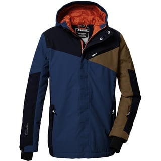 KILLTEC Jungen Skijacke/Funktionsjacke mit Kapuze und Schneefang KSW 387 BYS SKI JCKT, dunkel stahlblau, 176,