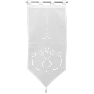 HOSSNER - ART OF HOME DECO Ortler Scheibengardine Schlaufen 40 x 60 cm Weiß 1 Stk.