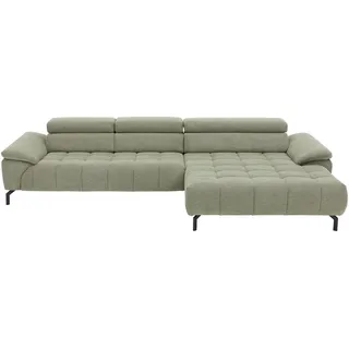 Beldomo Style Ecksofa , Grün , Textil , Uni , Ottomane rechts, L-Form , 329x190 cm , Goldenes M , erweiterbar, Fußauswahl, Stoffauswahl, Liegefunktion, Hocker erhältlich, individuell planbar , Wohnzimmer, Sofas & Couches, Wohnlandschaften, Ecksofas