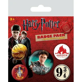 Harry Potter Ansteck-Buttons 5er-Pack Gryffindor - Gold