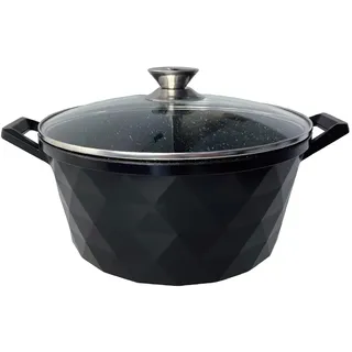 Kochtopf 10 L Suppentopf 32 cm Aluminiumguss Fleischtopf Antihaft Milchtopf Pastatopf Gemüsetopf Schmortopf Induktionstopf mit Glasdeckel Bratentopf für alle Herdarten auch Induktion