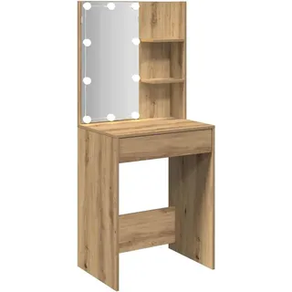 vidaXL Schminktisch mit LED-Leuchten Artisan-Eiche 60x40x140 cm