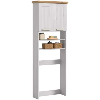 xonox.home – Waschbeckenumbau Verona 68x187x26 cm in Sibiu Lärche & Artisan Eiche – Überbau mit 2 Türen & 2 offenen Fächern – Clevere Raumnutzung über dem Becken, stabil & im modernen Landhaus-Stil