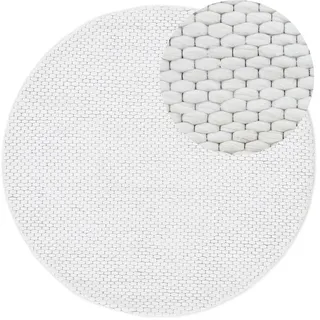 carpetfine Wollteppich »Sina« rund 14 mm Höhe grobe Struktur, Zeitloses Design, reine Wolle, Wohnzimmer,