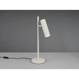 Große LED Tischlampe mit schwenkbarem Spot Hellgrau, Schreibtischlampe Leselampe