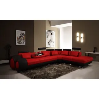 Sofa Ecksofa Couch Polster Sitz Wohnlandschaft Garnitur L-Form Stoff o. Leder - Braun