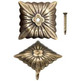 FUXXER 100x Antike Dekor-Nägel, Zier-Kopf-Nägel, Vintage Messing Bronze, 20x20mm