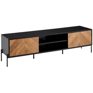 Wohnling Lowboard 163 x 45 x 40 cm Schwarz/Eiche Holz