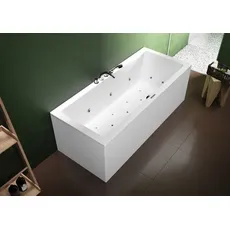 RIHO Lusso Easypool 3.1 Rechteck-Badewanne, Touchbedienung, Einbau, 2-Sitzer, weiß, B03, Ausführung: 190x80x53cm, Nutzinhalt: 235 Liter