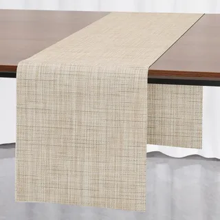 Myir JUN Tischläufer Tischläufer Modern Abwaschbar Outdoor Hitzebeständig PVC für Häuser Esszimmer Restaurants Hotels Party Tischdeko Dekoration 30 x 183 cm (Gelb)