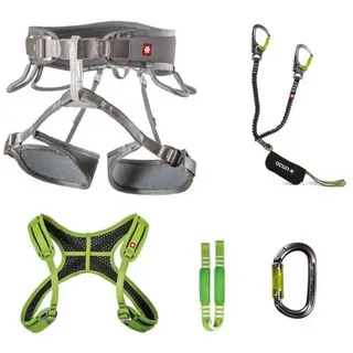 Ocùn Ocun VIA Ferrata Twist+chest Shard SET grey silver / green XS-M