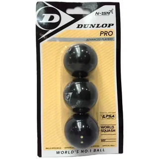 Dunlop Squashbälle Pro doppelGelb, 3 Stück im Blister, Offizieller Turnier-Squashball