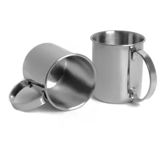 ECHTWERK Moscow Mule Becherset, 2-tlg, Bruchsichere Edelstahl-Gläser, Cocktail-Set, Cocktailgläser perfekt für Gin, Vodka, Bier und Kaltgetränke, Geschenkset, Silber-Edition, 1000 ml