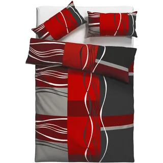 MY HOME Bettwäsche »Kelian« 2 Stk., tlg. in verschiedenen Qualitäten, gemusterte Bettwäsche, rot