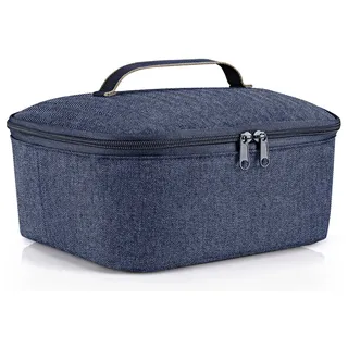 Reisenthel coolerbag M Pocket Kühltasche mit Obermaterial aus recycelten PET-Flaschen Ideal für das Mittagessen unterwegs, Couleur:Herringbone Dark Blue