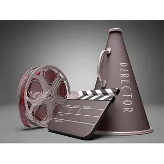 Wee Blue Coo Photo Film Director Equipment Clapperboard Reel Megaphone Art Print Poster Wall Decor Kunstdruck Poster Wand-Dekor-12X16 Zoll