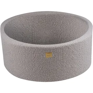 MEOWBABY Bällebad Baby - Rund 90x40cm Baby Pool für Kinder ohne Bälle, Boucle, Grau