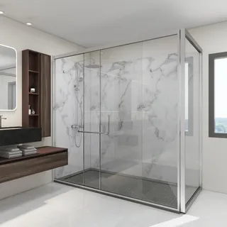 neu.haus Duschrückwandset Bladel 4er Set 120 x 60 cm White Marble