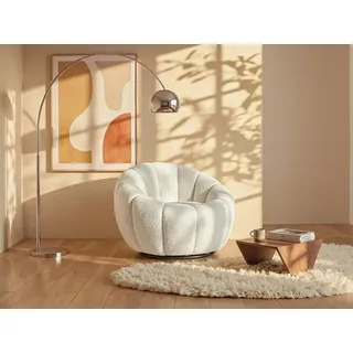 Drehsessel muschelförmig - Bouclé-Stoff - Weiß - COSSATO