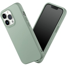 RhinoShield Case kompatibel mit [iPhone 13 Pro Max] | SolidSuit - Stoßdämpfende & schlanke Schutzhülle mit Premium Finish - 3.5 Meter Fallschutz - Austauschbare Kamera-Ringe - Salbeigrün