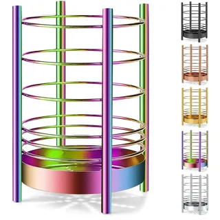 Rainbow Küchenutensilienhalter für Küchentheke, Edelstahl-Utensiliengefäße, Rainbow Titanium-Beschichtung Utensilien-Aufbewahrungs-Caddy-Organizer, Kochutensilien-Halter (Regenbogen/7,4''x5,2'')